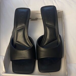 INC International Concepts Black Square Toe Sandals